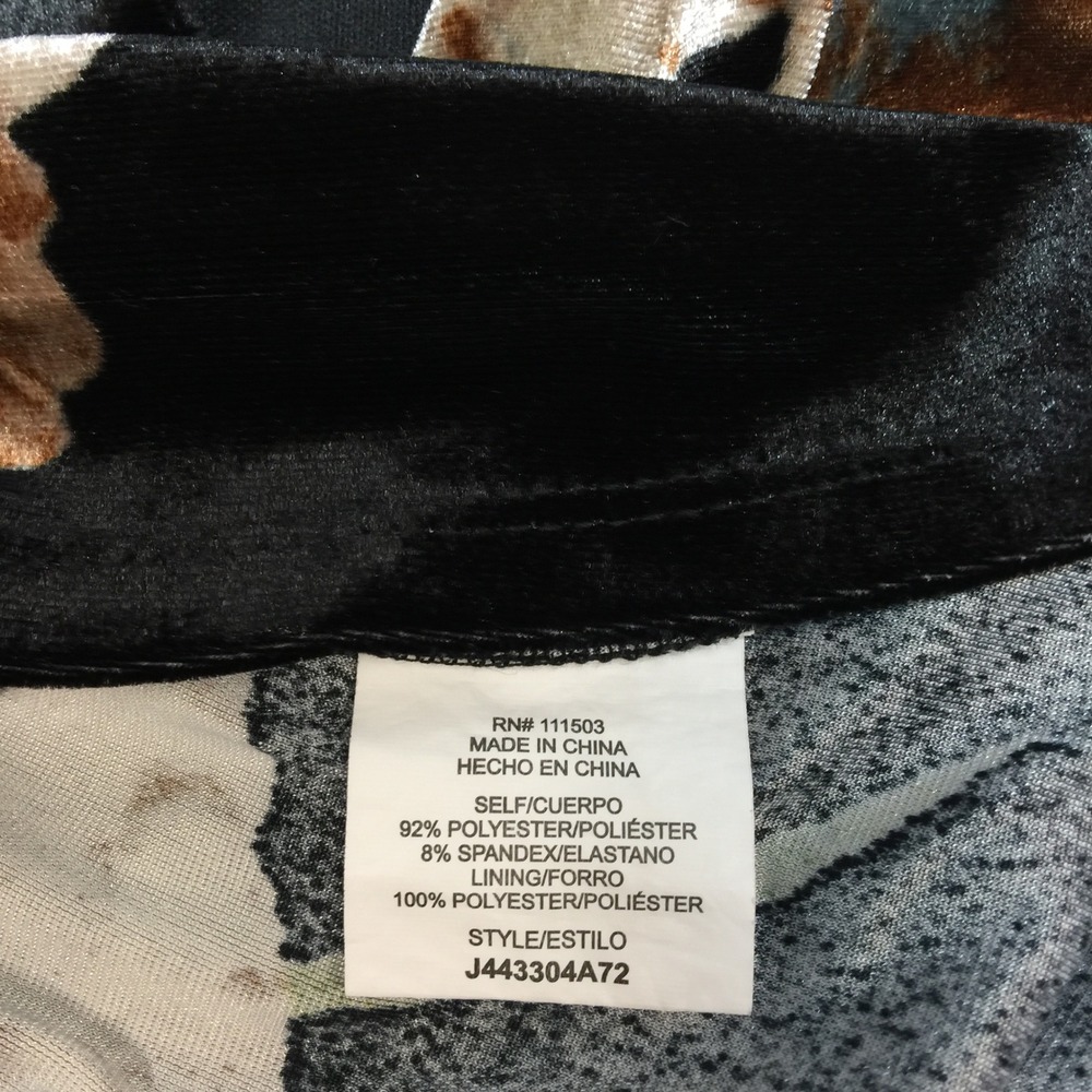 June & Hudson Black Floral Velvet Wrap‎ Midi Dress XL Short Sleeve - Picture 7 of 8